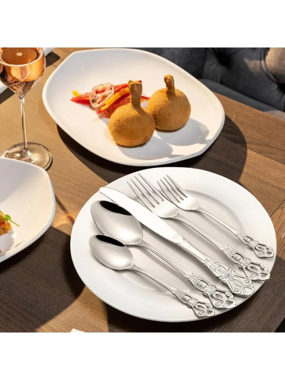 40-Piece Vintage Silverware Set for 8 | Stainless Steel Flatware, Dishwasher